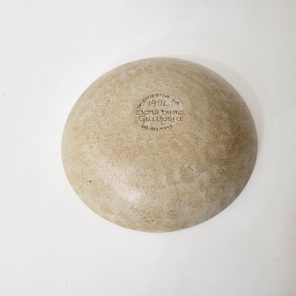 Folk Art Hand Painted Cow Wood Bowl - Picture 3 of 3